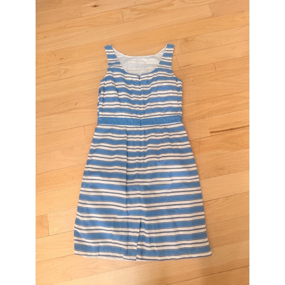 Boden Blue White Striped Eyelet Cotton Sleeveless Sheath Dress Womens US 8R - Picture 5 of 5